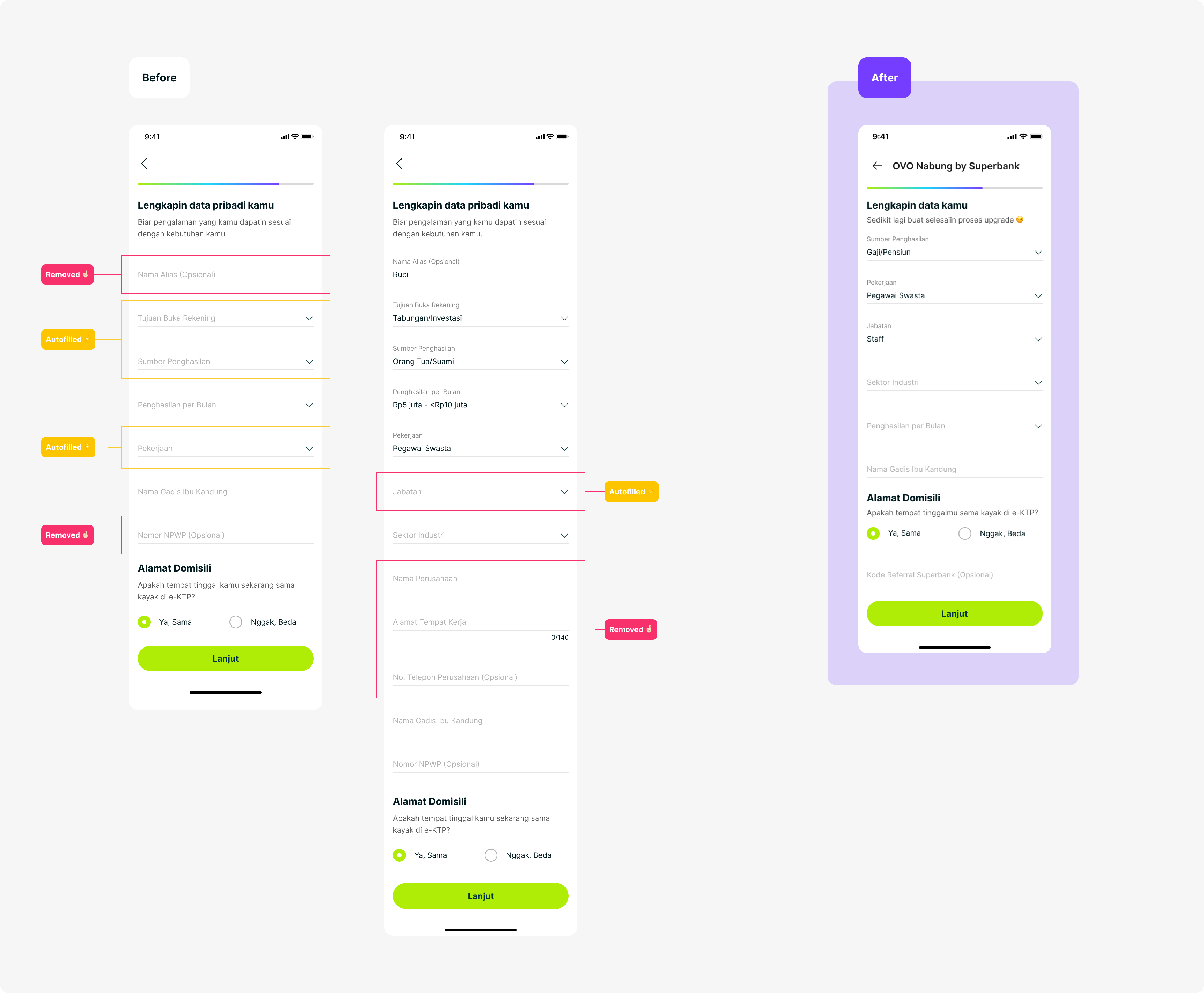 Before and after onboarding forms